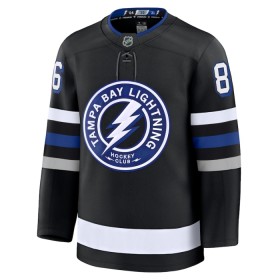 Mænd NHL Tampa Bay Lightning Trøje 2024-25 Fanatics Premium Nikita Kucherov Sort Tredje